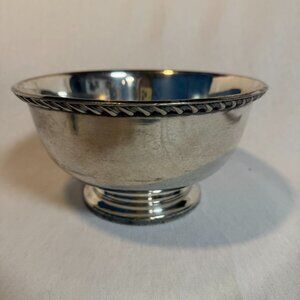Cooper Bros Sheffield Silverplate Bowl Vintage England Rope Edge Pedestal